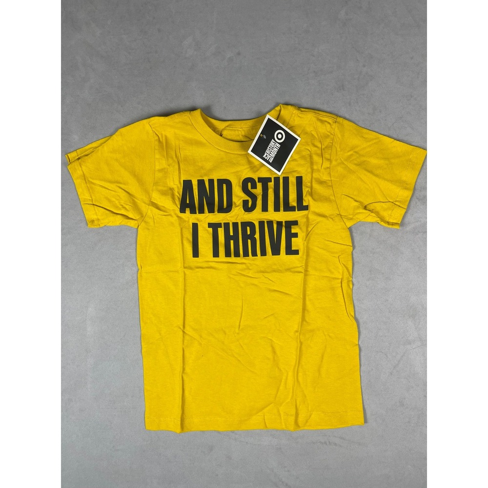 Target Black History Month And Still I Thrive Yellow Graphic T-Shirt Small NEW